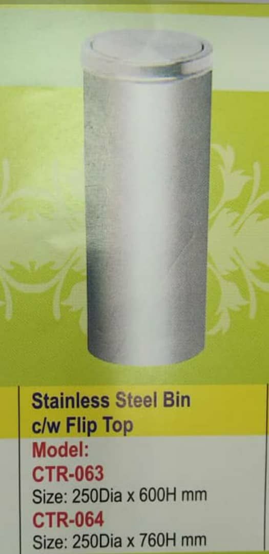 Stainless Steel Bin C W Flip Top
