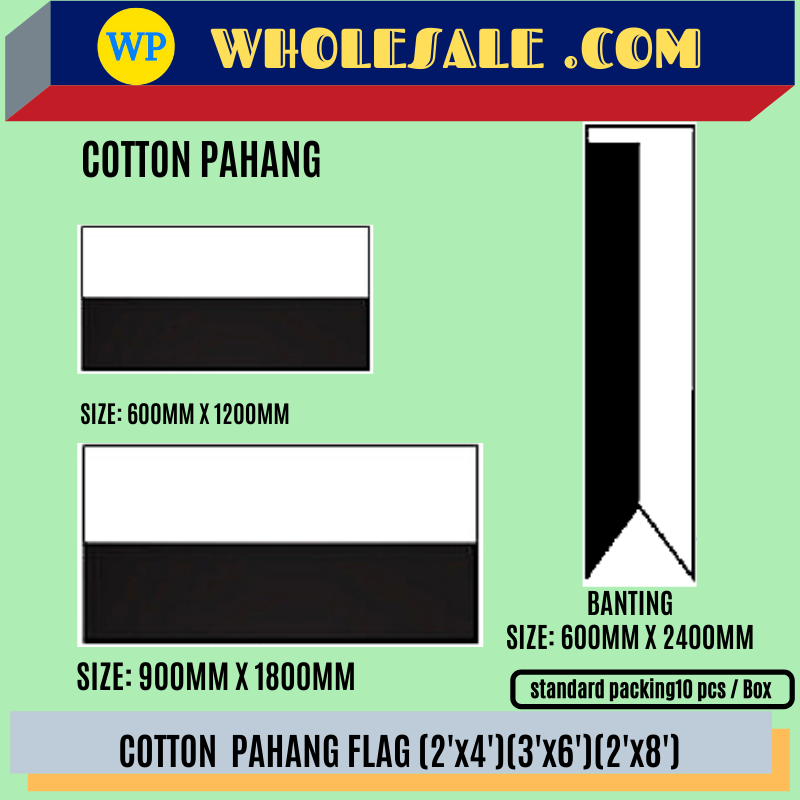 Pahang Flag / Flag / Pahang State Flag / Polymesh Cotton / 2'x4' / 3'x6' / 2'x8' / F1504-PH / F15060-PH / F15064-PH / Bendera Pahang / Bendera