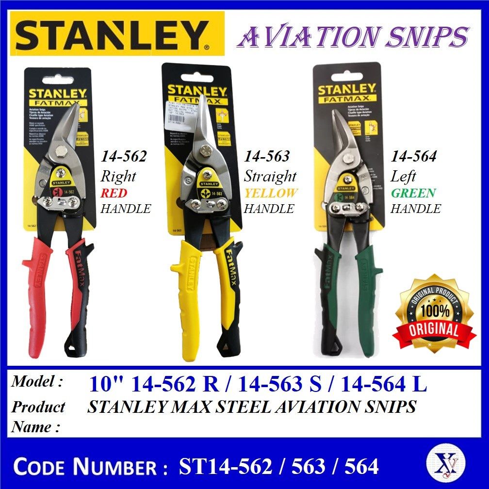 STANLEY MAXSTEEL Aviation Snips Shear Cutter / Left + Middle + Right / 14-562 + 14-563 + 14-564 / Ready Stock Snips