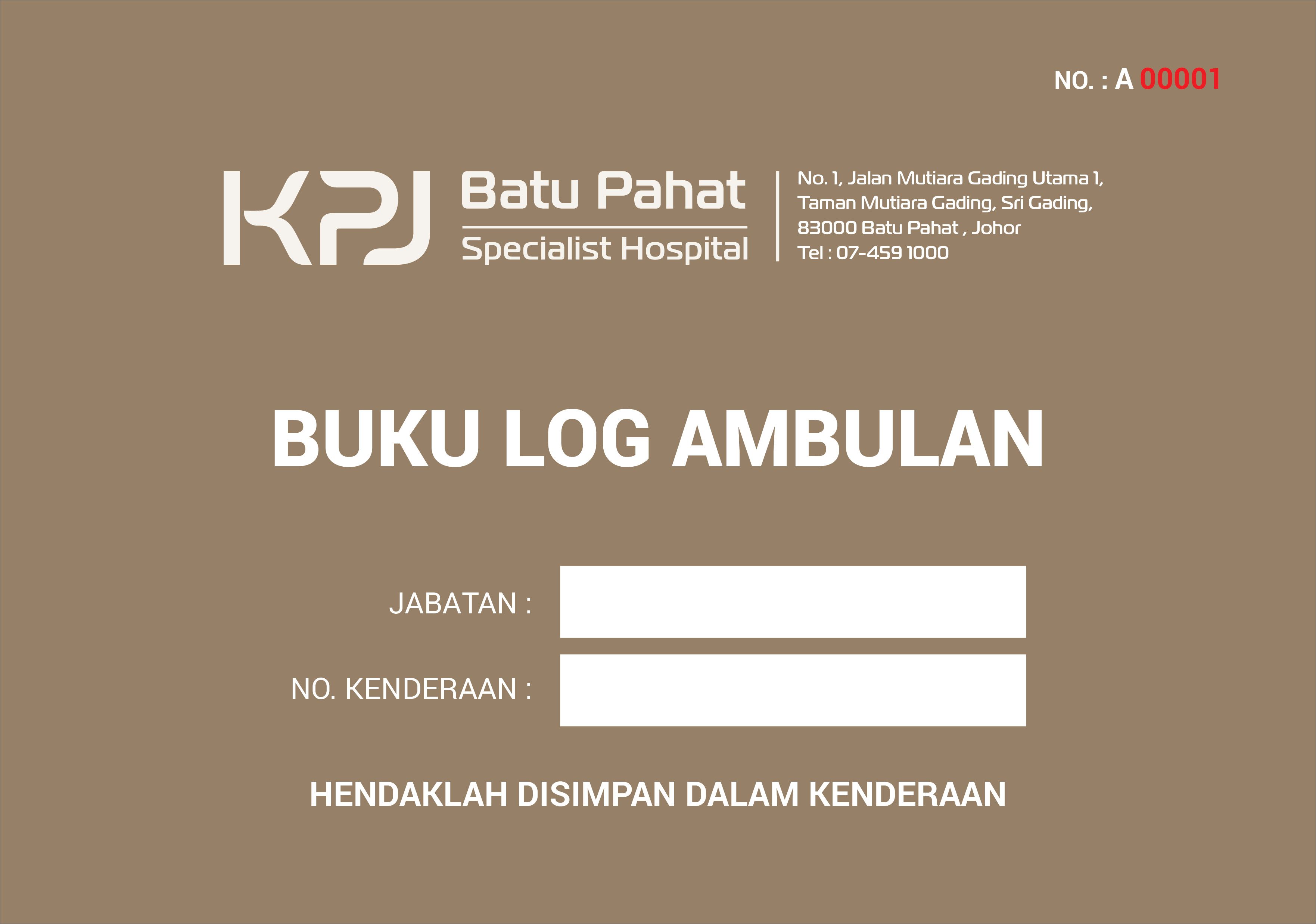 Hardcover Buku Log Ambulan