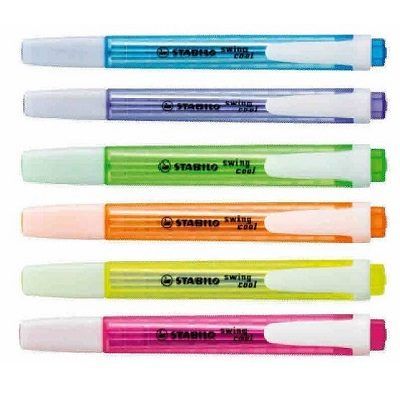 Stabilo Swing Cool Highlighter - yellow, green, pink, orange, blue, light blue