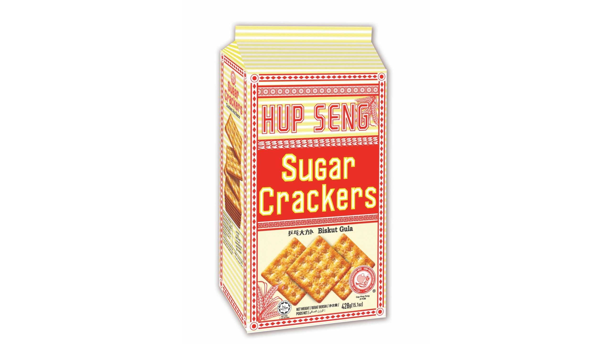 Hup Seng Cap Ping Pong Sugar Crackers 12 Pack x 428g