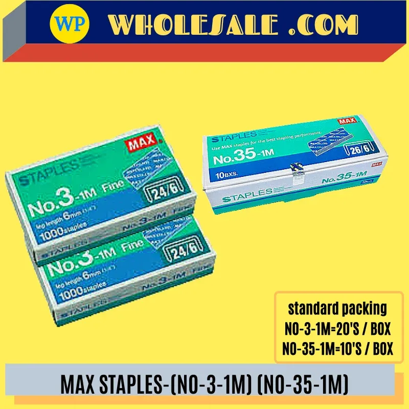 MAX STAPLES (NO.3-1M)(NO.35-1M) / Max / Staples / Bullet stapler / No.3-1M / NO.35-1M / Ubat Stapler / Max Staples
