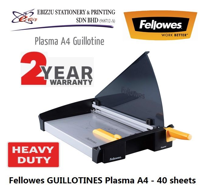 Fellowes GUILLOTINES Plasma A4 - 40 sheets (Paper Cutter, Paper Trimmer, Rotary Trimmer, Heavy Duty Cutter, guillotine paper trimmer, A3 Paper cutter, A4 paper cutter)