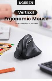 Ugreen Vertical Ergonomic 4000DPI Wireless Silent Click Mouse for Laptop PC Windows Mac OS