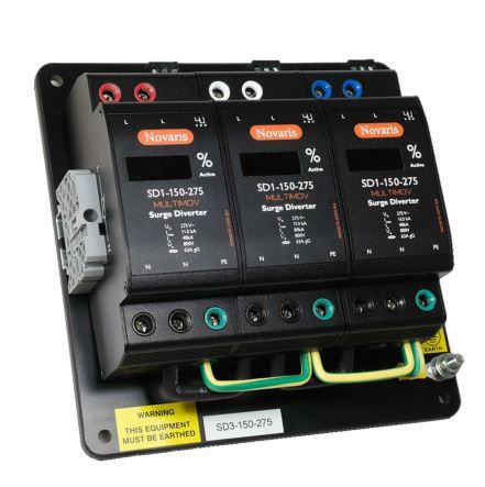 Surge Diverter, MULTIMOV, 3 Phase, 150kA, 275VAC, Digital Display, Alarm contact SD3-150-275