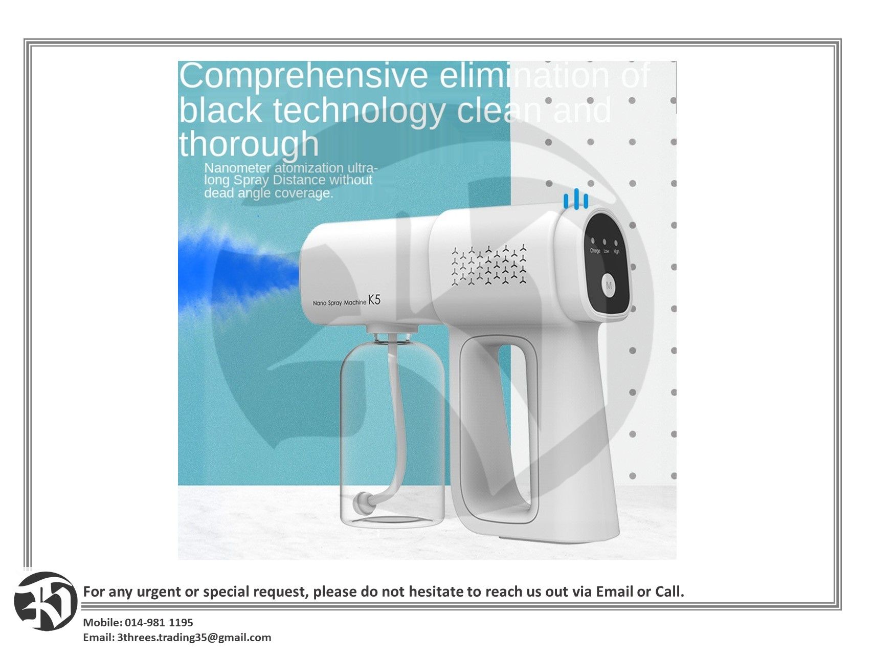 SSST K5 NANO SPRAY GUN WITH 5L DISINFECTANT