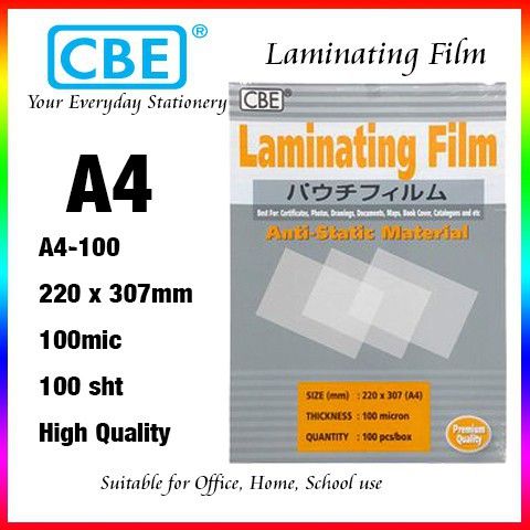 *CBE Laminating Film (MULTI SIZE)