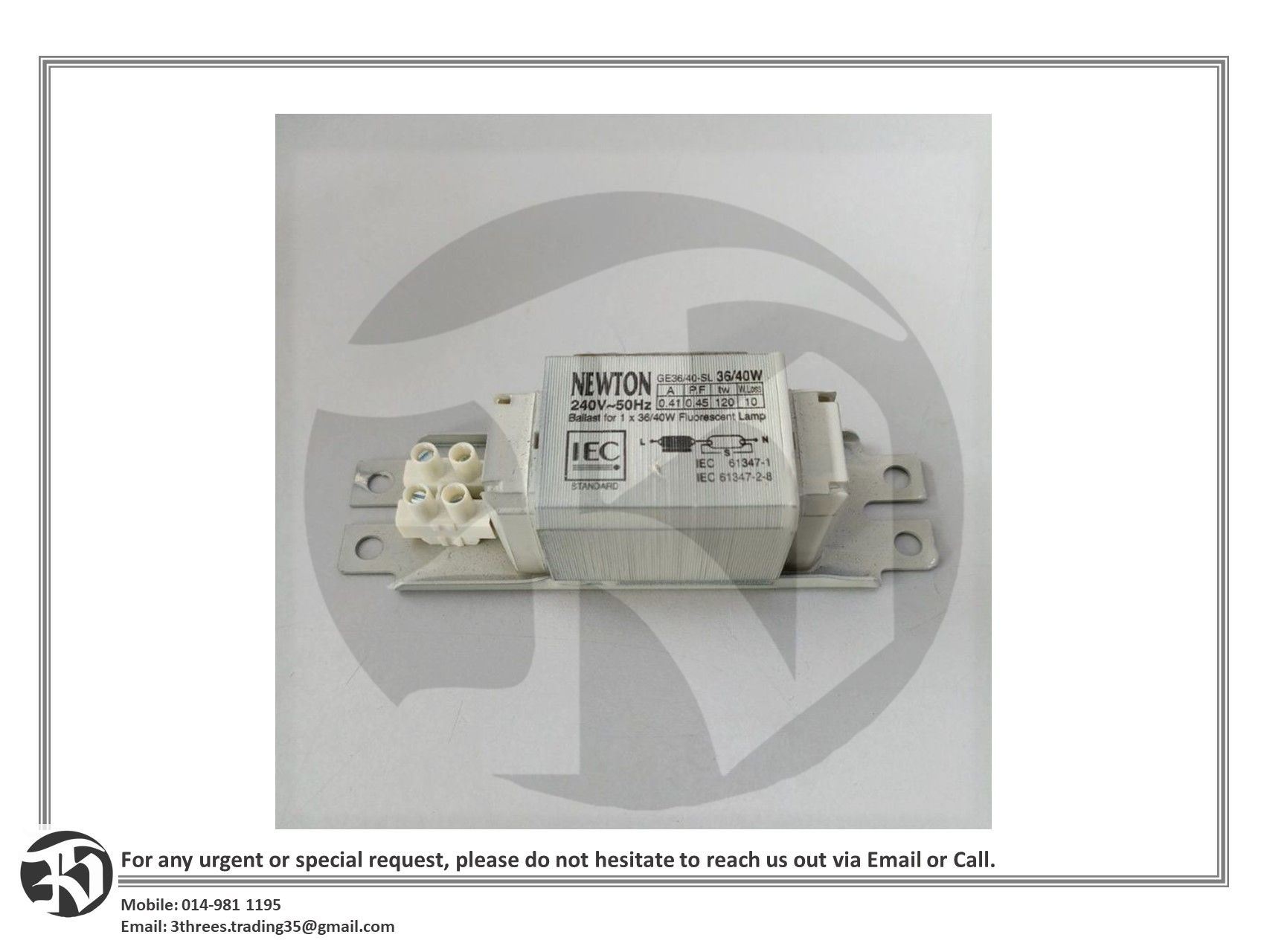 Lamp Fluorescent FTG CW Choke 40w