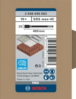 BOSCH 10pcs SDS Max Flat Chisel 400mm - 2608690563
