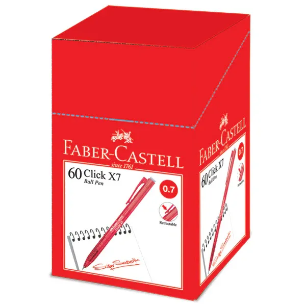 FABER CASTELL BALL PEN CLICK X7 0.7 RED