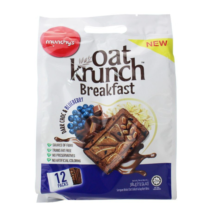 Munchy's Oat Krunch Breakfast Dark Chocolate With Blueberry Biscuit (384g)