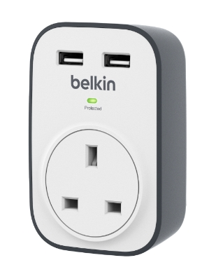 BELKIN SURGE,10T ,306J, WM, 2 USB-2.4A SHARED FEATURES BSV103sa