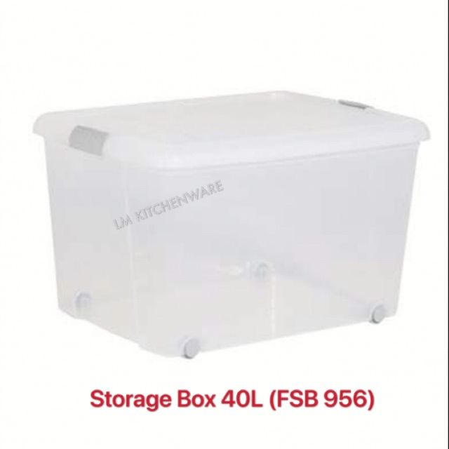ICONIC STORAGE BOX/ TRANSPARENT PLASTIC STORAGE BOX FELTON 40L FSB 956