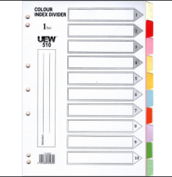 Lucky Star Index Divider No.A4-510 (10 numbers)