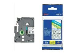 Brother Label Tape – Brother-compatible TZe Laminated label tape strong adhesive 12mm ( Black on White)