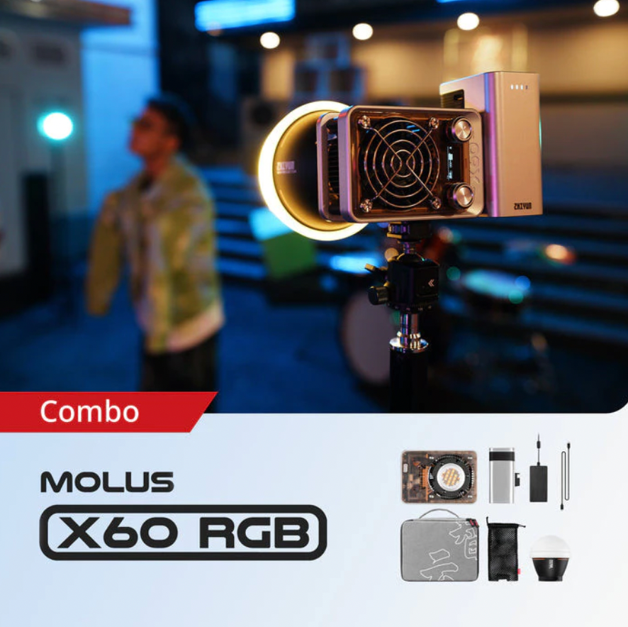 Zhiyun Molus X60 60W RGB Video Light Portable Cob Photography Lighting for Video Recording/Portrait Shooting/TVC
