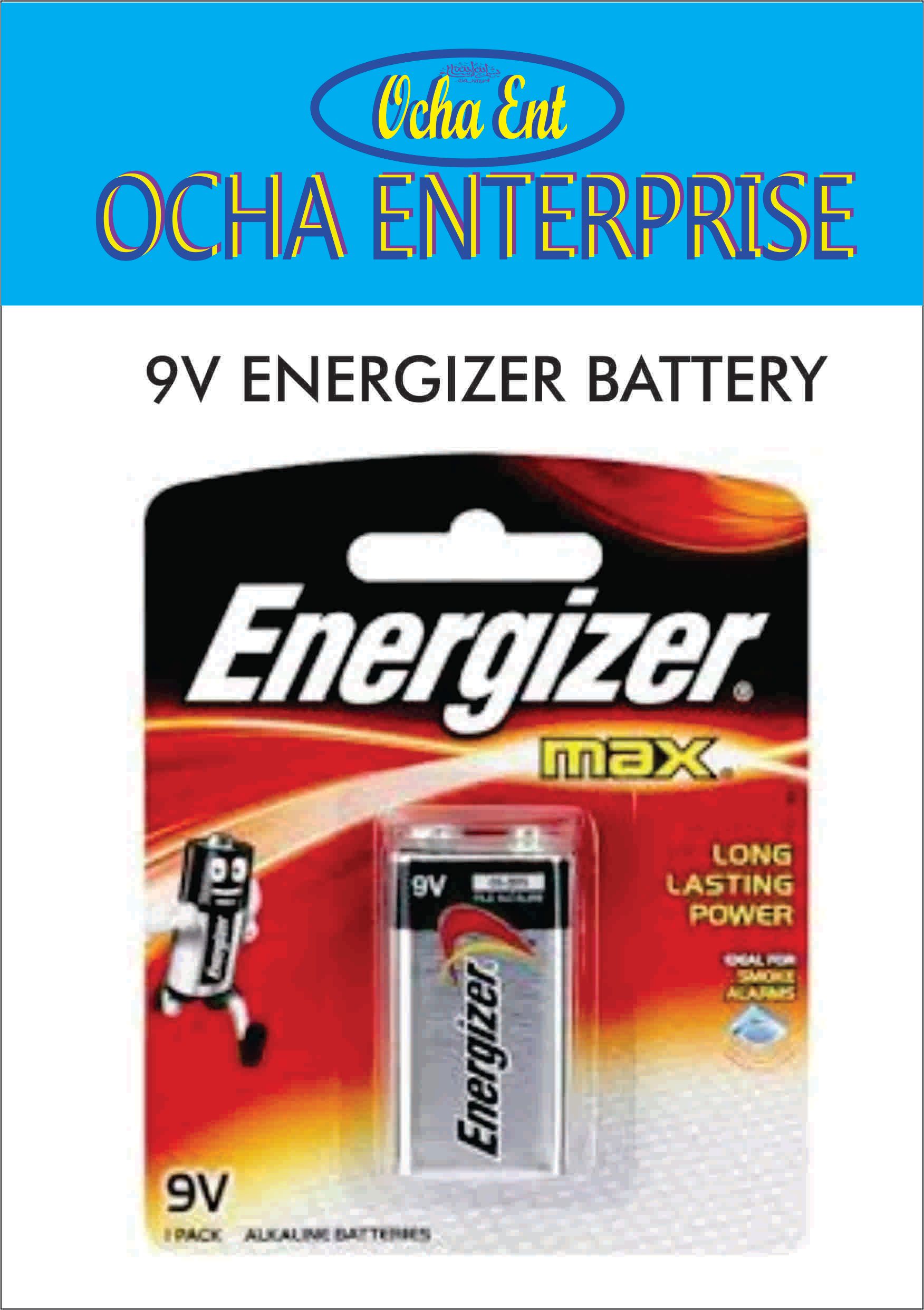 Ocha Energizer MAX 9V Alkaline Batteries