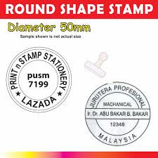 Rubber Stamp Getah Sahaja (Size -Bulat)