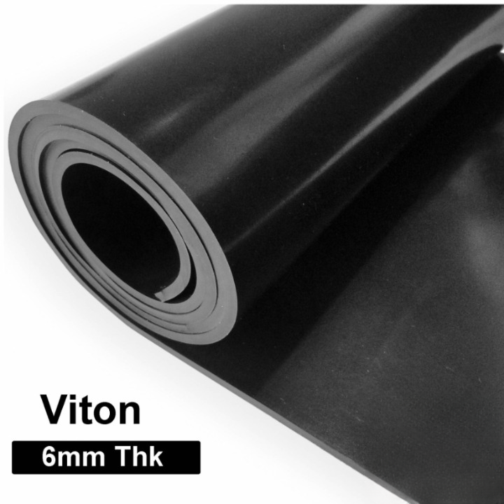 VITON SHEET BLACK RUBBER (FKM/FPM RUBBER SHEET) 6MM THICK 1 METER WIDTH