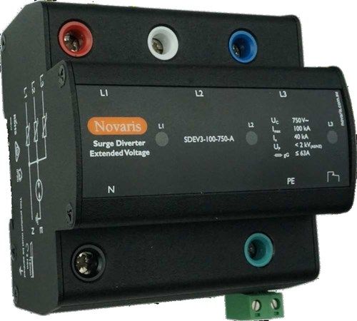 Surge Diverter, 100kA, All Mode, 750VAC, All Mode, Alarm contact SDEV3-100-750-A