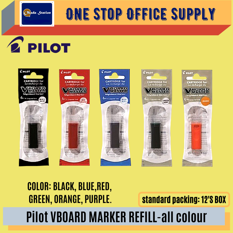 PILOT WBV WHITEBOARD REFILL CARTRIDGE -ALL COLOUR / Pilot / VBOARD / Marker Ink / Whiteboard Refill Cartridge / Pilot Marker Refill Ink