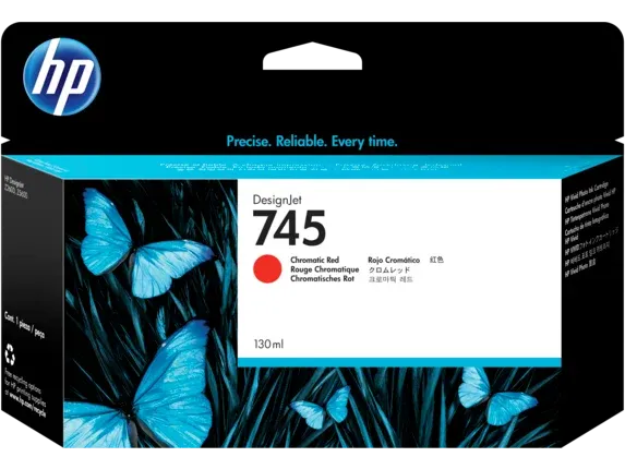 Genuine Malaysia HP Warranty - HP 745 Chromatic Red 130ml Ink Cartridge