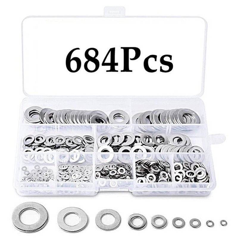 Stainless Steel Flat Washer - 684Pcs