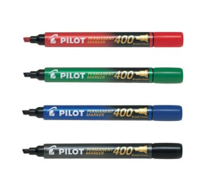 Pilot 400 Permanent Marker Chisel (SCA-400-B) Black/Blue/Red/Green