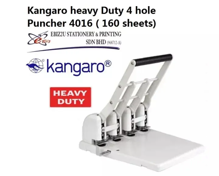 Kangaro heavy Duty 4 hole Puncher 4016 ( 160 sheets) penumbuk, puncher paper, 4 hole punch, heavy duty 4 hole puncher