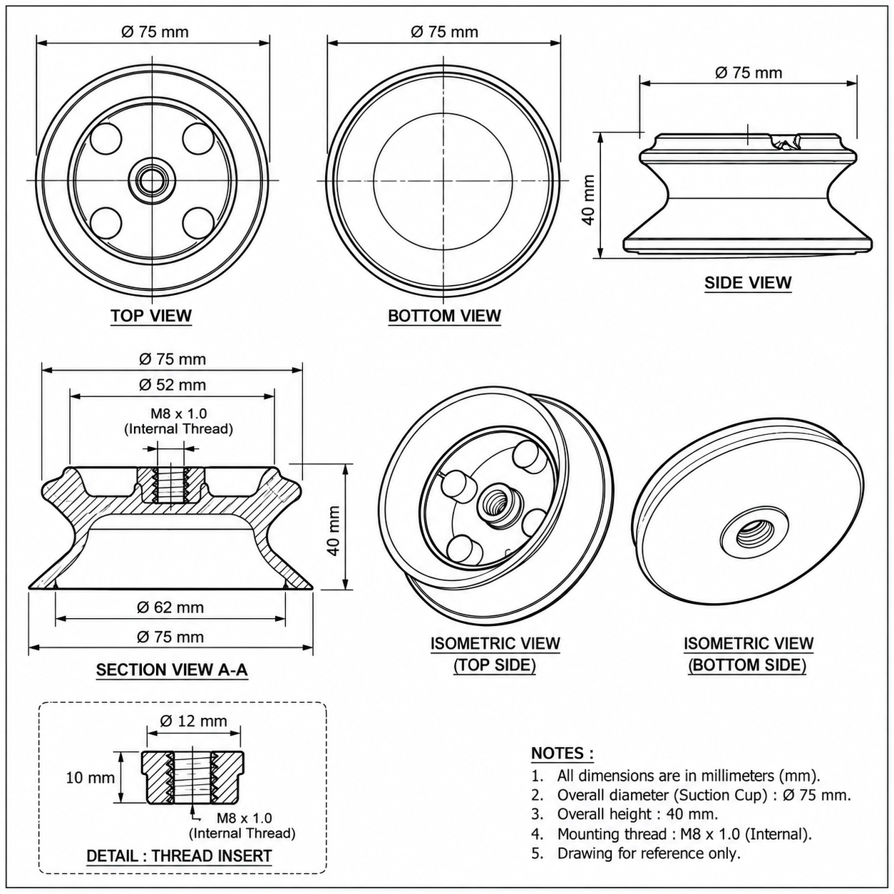 PG75 Suction Cap