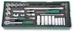 JONNESWAY 57PCS 1/4" & 3/8" DR. 6PT FLANK SOCKET SET