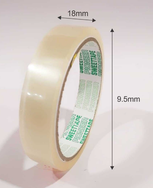 Sweettape OPP Tape 18mm X40yd & 12mm X40yd & 24mm X40yd (Clear / Brown) 1PCS 36mm X 40y OPP Clear OPPT-1240-KK
