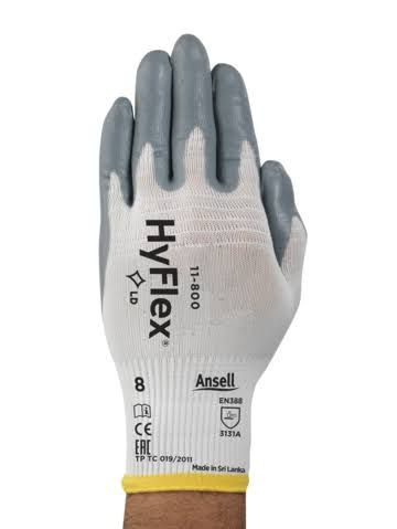 *Ansell HyFlex 11-800 Nitrile Coated Mechanic Work Gloves
