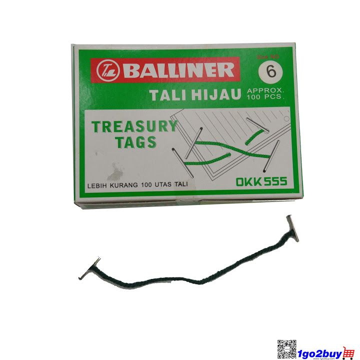 Green Treasury Tag 6T 100 pieces