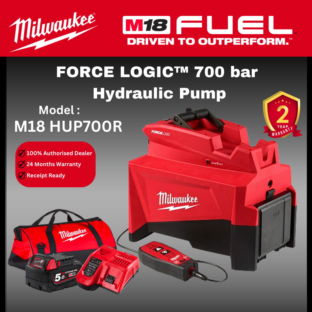 MILWAUKEE M18 FORCE LOGIC™ 700 bar Hydraulic Pump / HUP700R / Specialty / Applicators / GENERATOR / HYDRAULIC PUMP / MILWAUKEE SET
