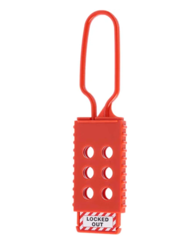 RS PRO Red 6-Lock Nylon Lockout Electrical Hasp, 9.5mm Shackle