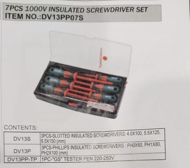 JONNESWAY 7PCS 1000V INSULATED SCREWDRIVER SET DV13PP07S