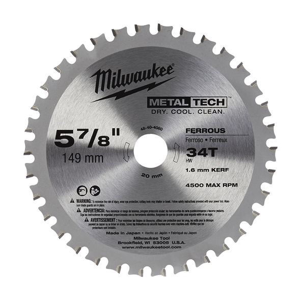 Milwaukee 5-7/8" (150mm x 20mm) 34T Ferrous Metal Blade (For M18FMCS) 4840-4080