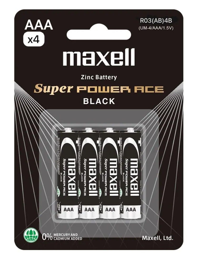 Maxell Super Power Ace AAA (4pcs card pack) R03(AB)4B