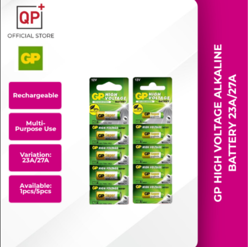 GP HIGH VOLTAGE ALKALINE BATTERY 23A27A-23A 12V (5pc)