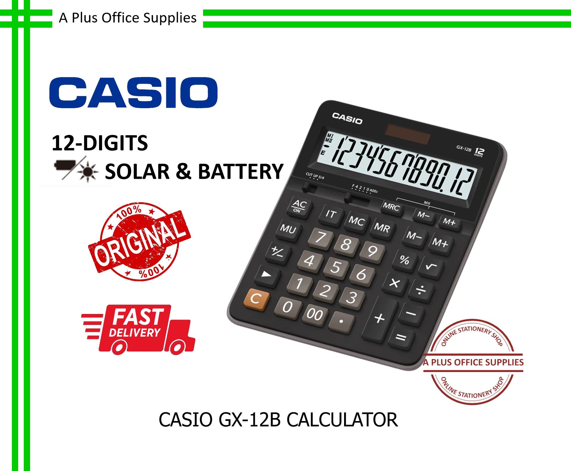 CASIO GX-12B Calculator / Kalkulator GX-12B