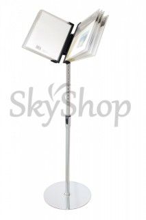 CHROME Display Floor Stand Deflect-O Menu Book Model DD790745