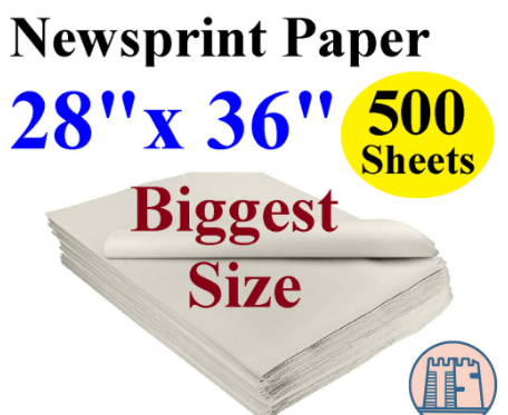 500Pcs Newsprint 28 x 36 Inch White Packing Wrapping Paper 28" x 36" 500pcs/pkt