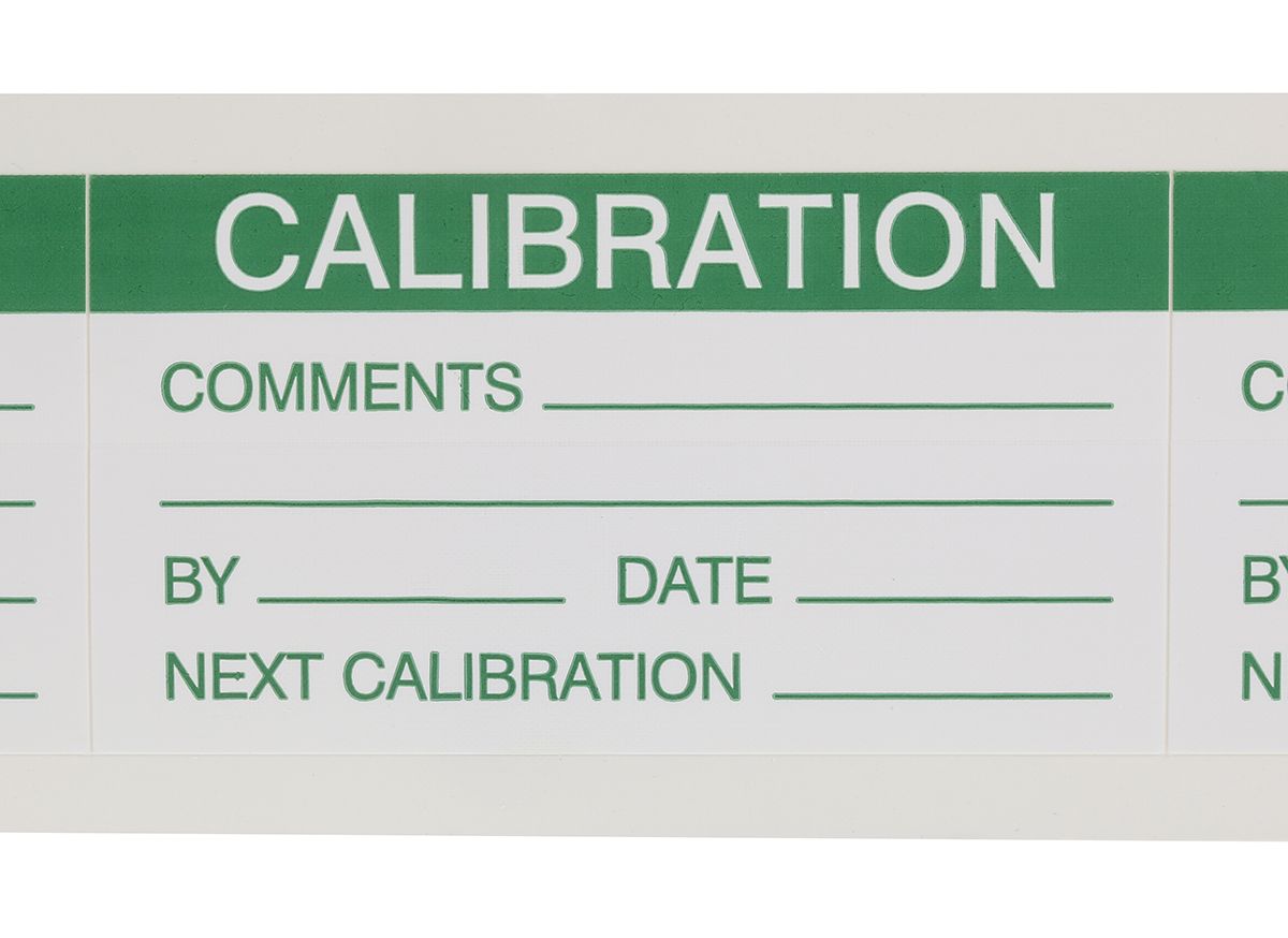 Instrument calibration sticker