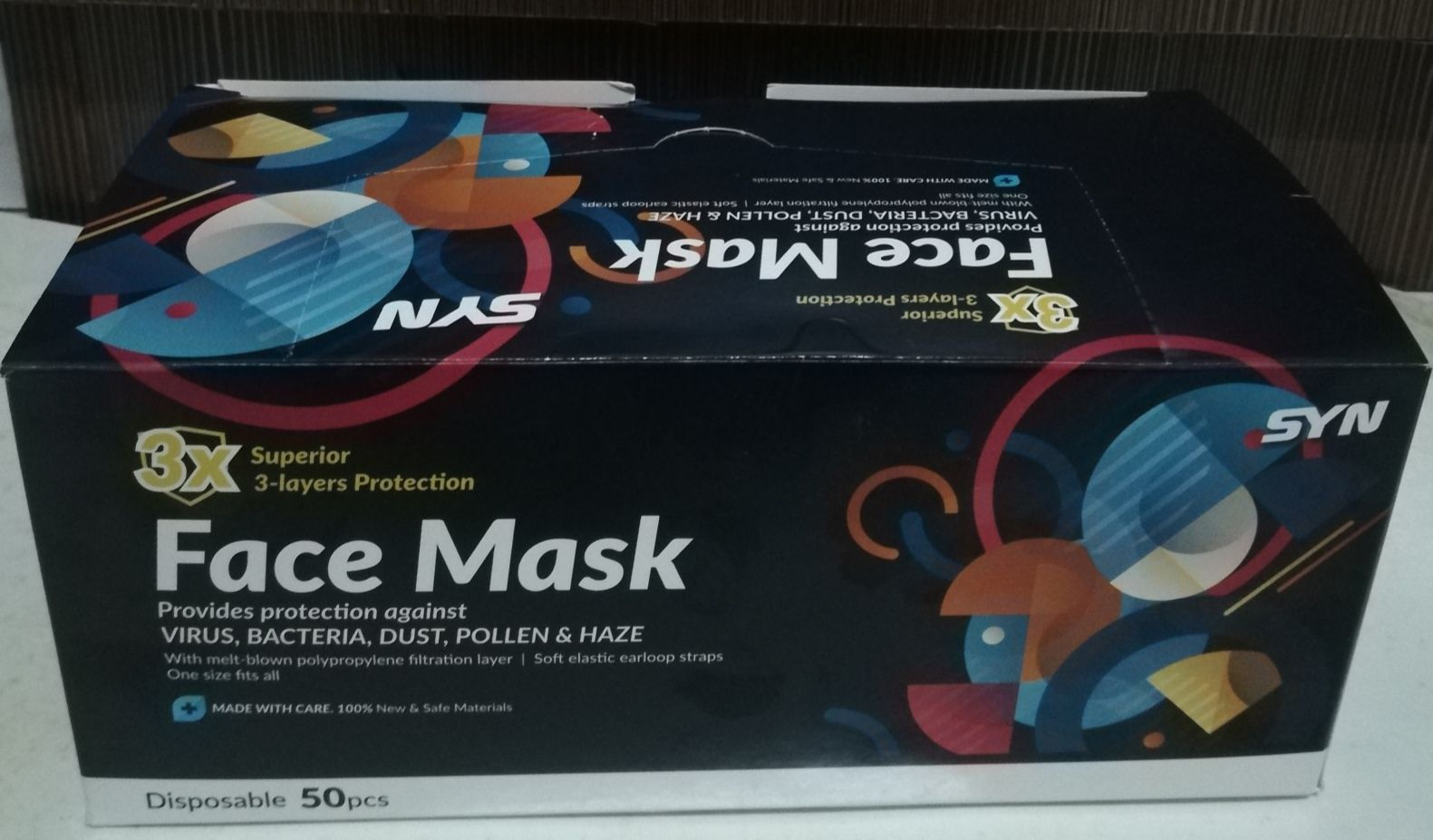 Facemask (Disposable protective masks) 50pcs/box