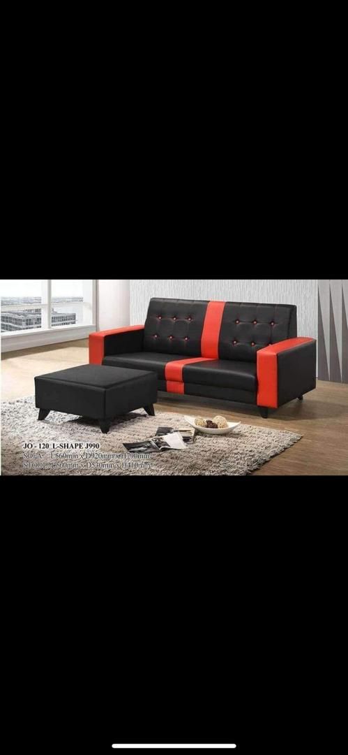 SOFA (BLACK WITH RED STRIPE)