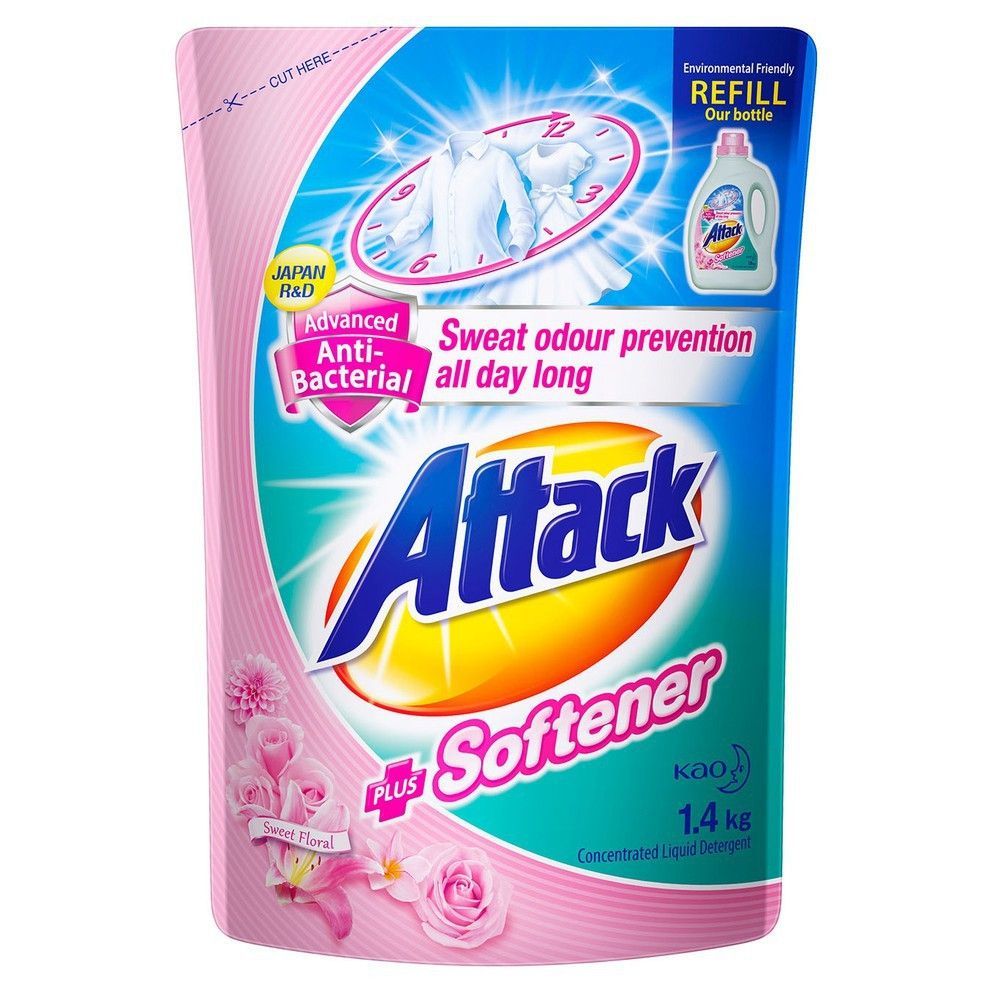 ATTACK LIQ DETER+SOFTENER REF 1400G (Refill Pack)