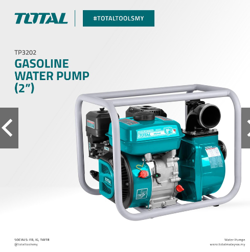 TOTAL Gasoline Water Pump (7.0 HP, 208cc) - TP3202