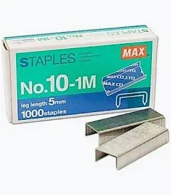 Max Staples No.10-1M (20 small boxes) (DELIVER TO SABAH & LABUAN ONLY)